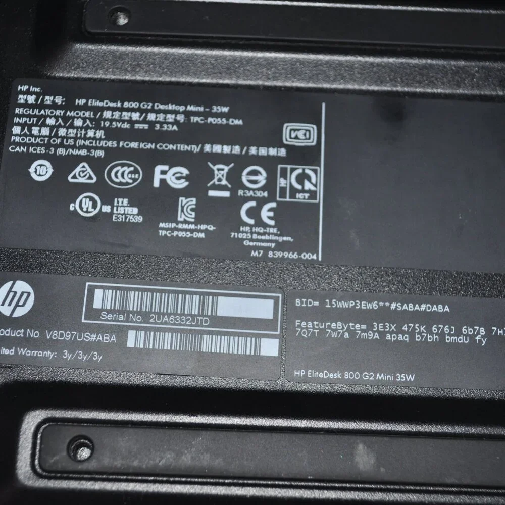 Hp Elitedesk 800 g2 desktop mini Intel® Core™ i5, 8GB Ram, 120GB SDHard Drive